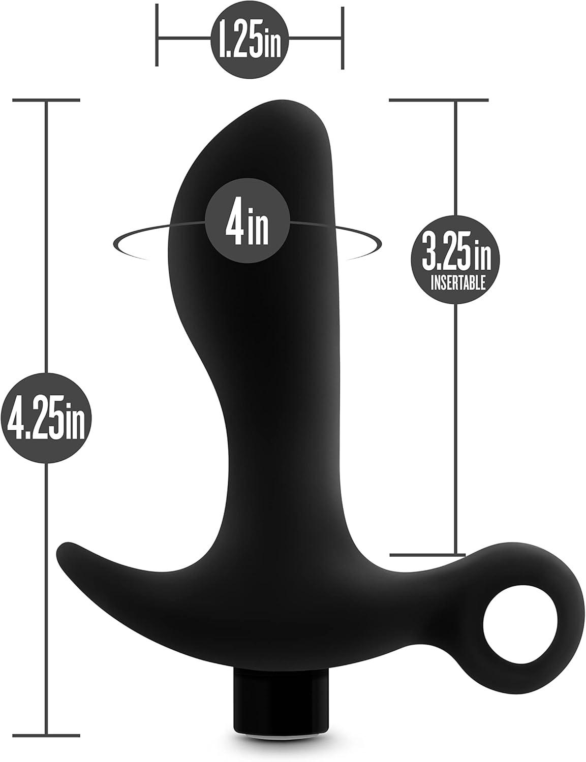 Anal Adventures Platinum Silicone Rechargeable Vibrating Prostate Massager