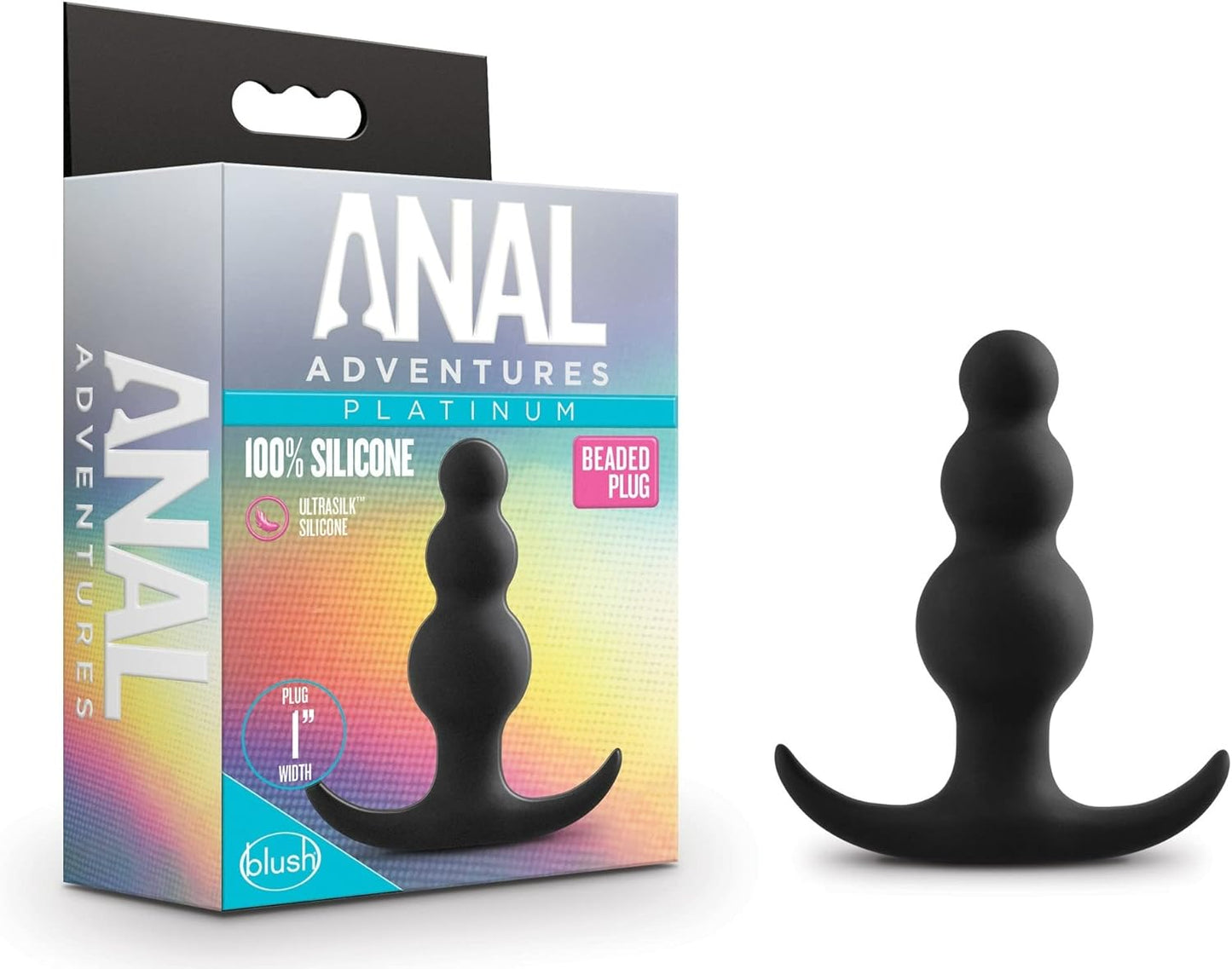 Anal Adventures Platinum Beaded Silicone Butt Plug