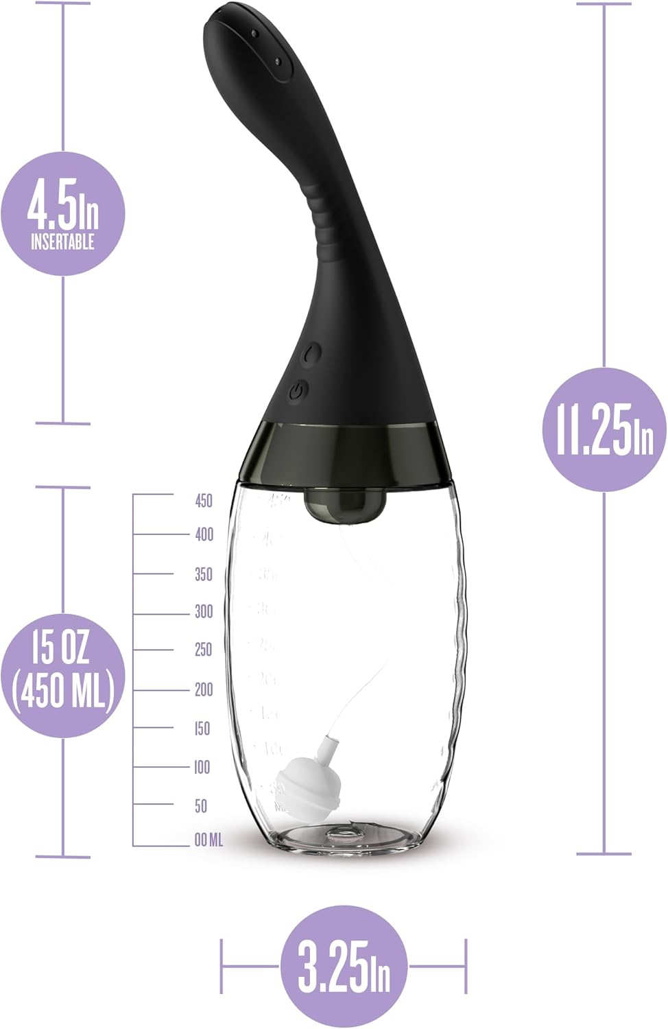 Anal Adventures Platinum Aqua Jet Rechargeable Silicone Anal Douche with Remote