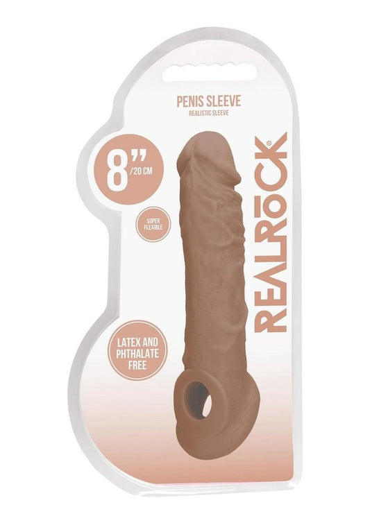 Realistic Penis Extender Sleeve 8"