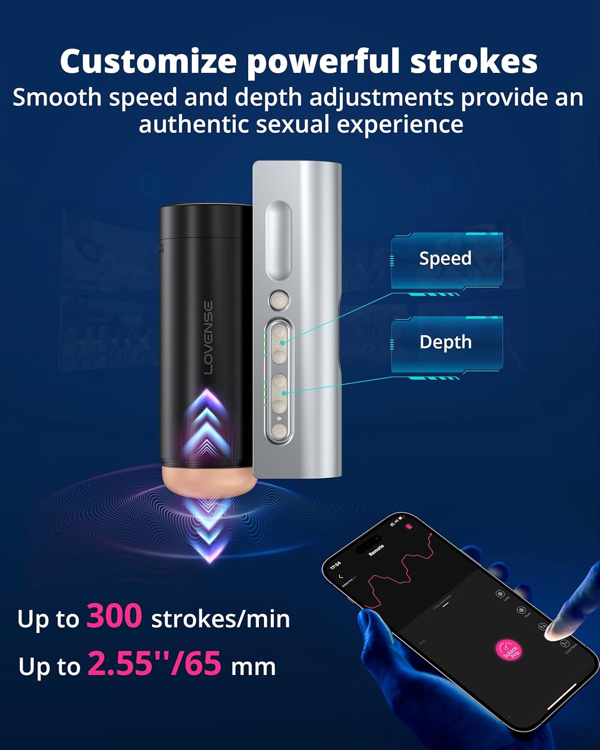 Lovense Solace Rechargeable Thrusting Pussy Masturbator