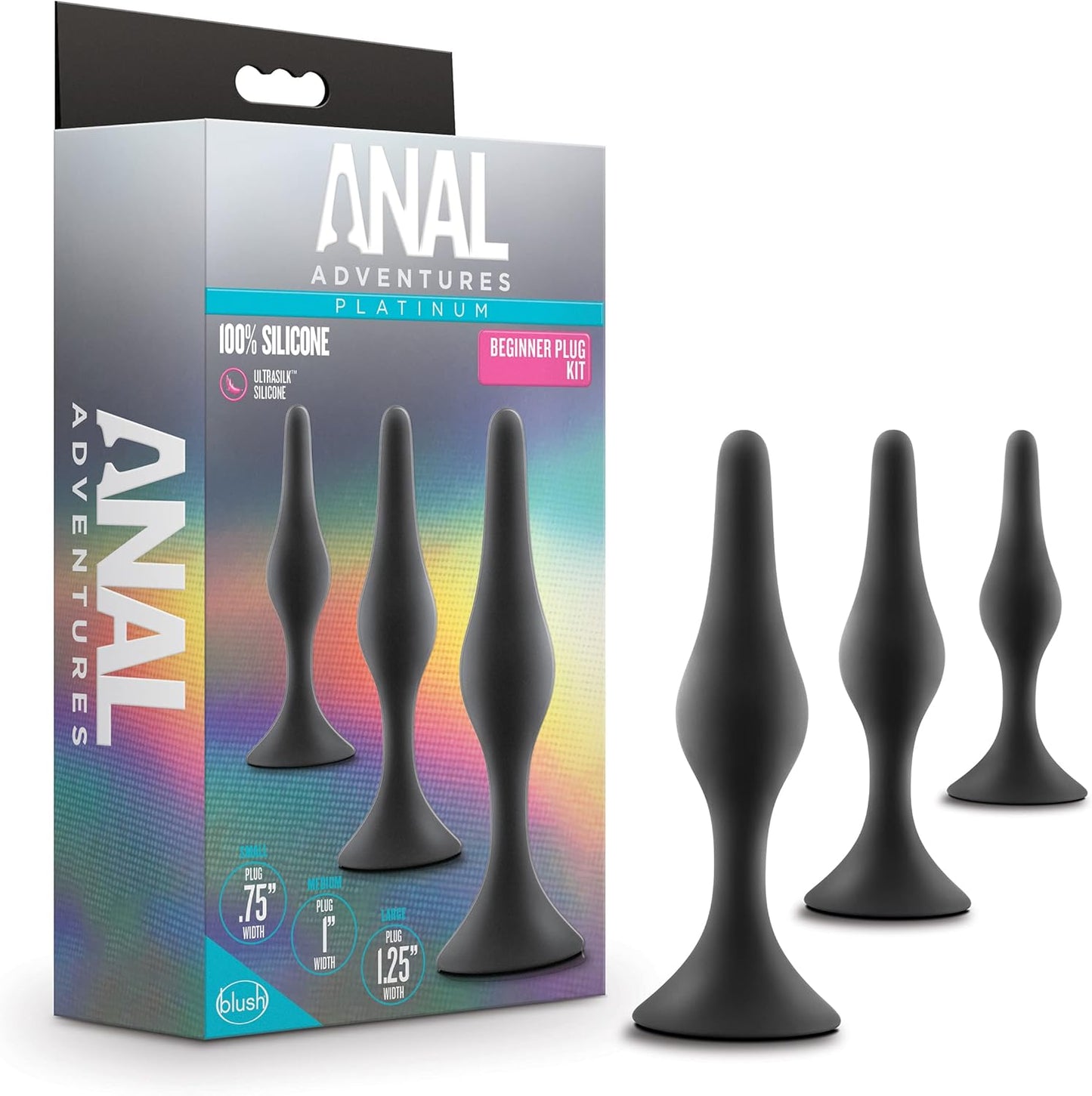 Anal Adventures Platinum Silicone Beginner Plug Kit