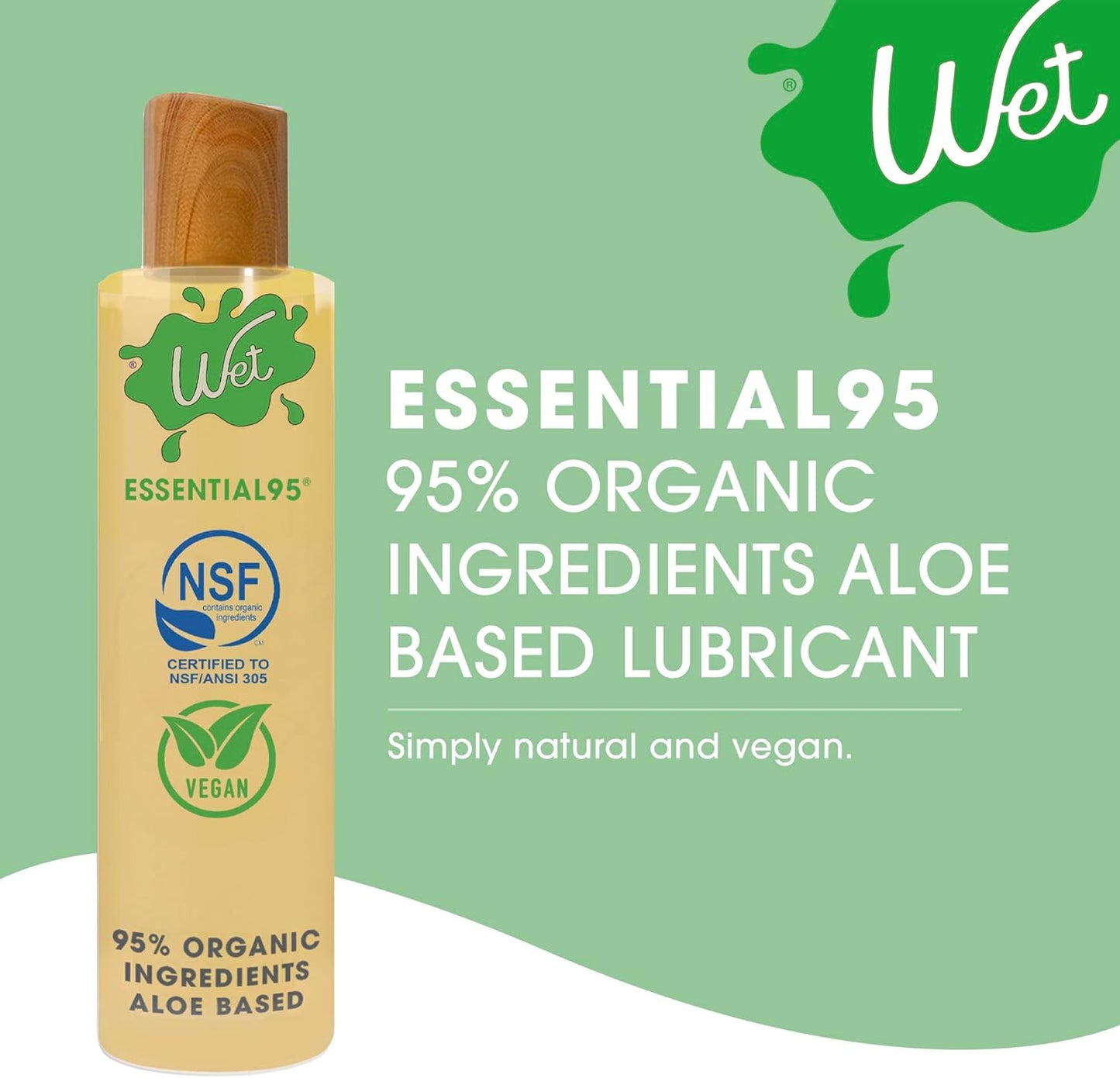 Wet 95% Organic Naturally Aloe Based Lubricant