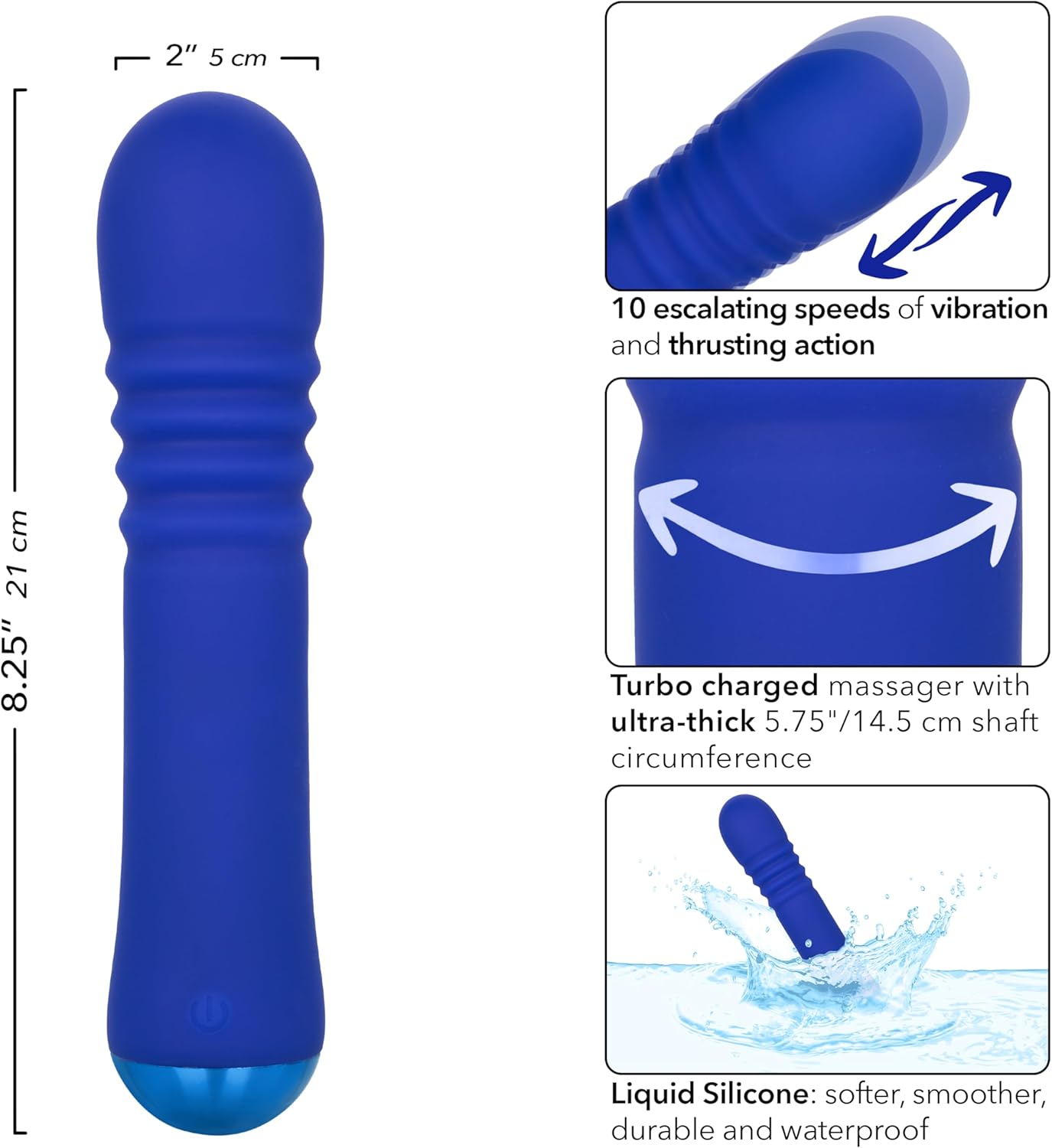 Thicc Chubby Thrusting Rechargeable Silicone Vibrating Wand
