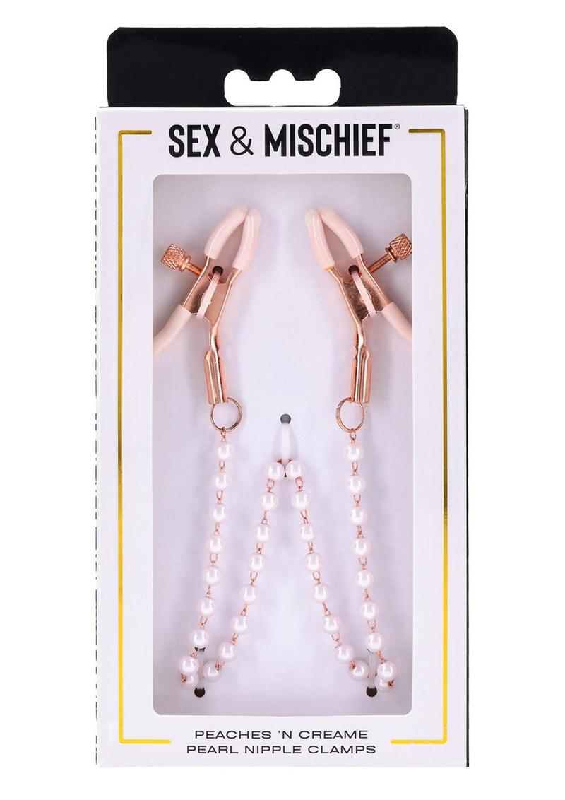 Sex & Mischief Peaches 'n CreaMe Pearl Nipple Clamps