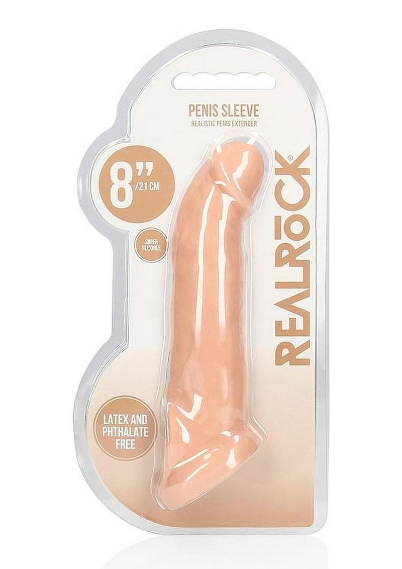 Realistic Penis Extender Sleeve 8"