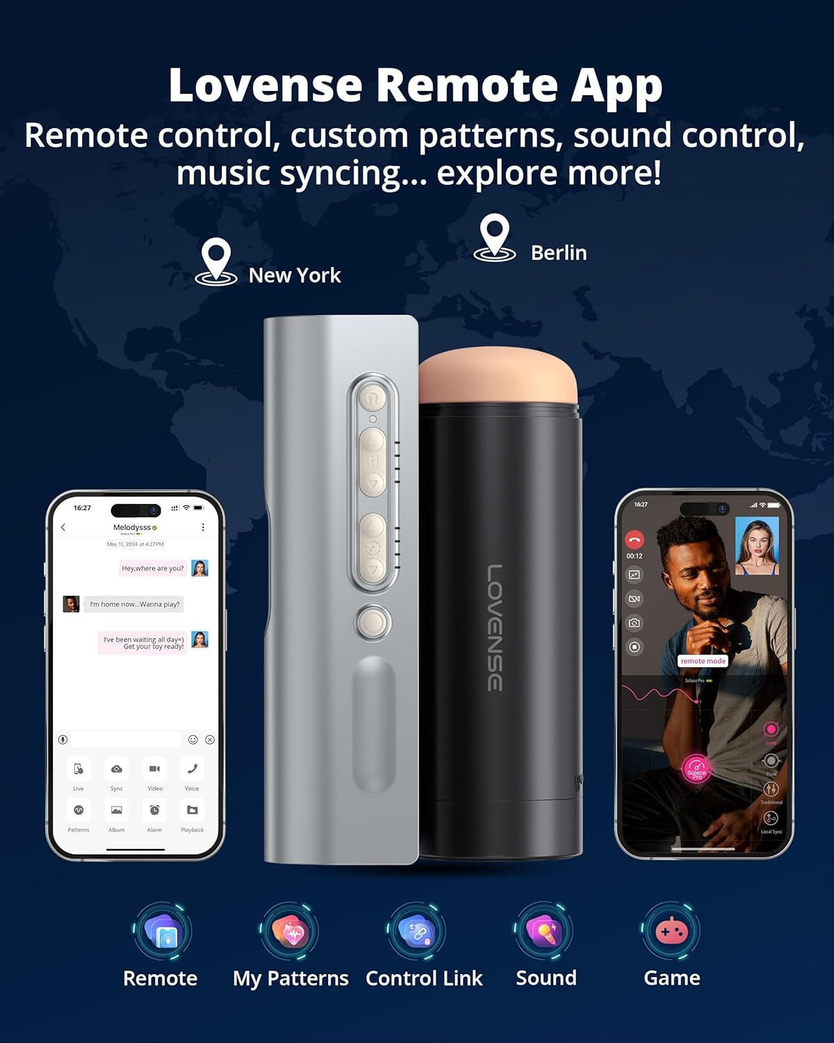 Lovense Solace Rechargeable Thrusting Pussy Masturbator