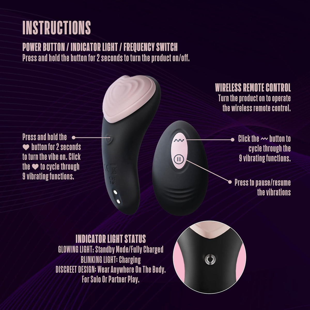 Temptasia Heartbeat Panty Vibe with Remote