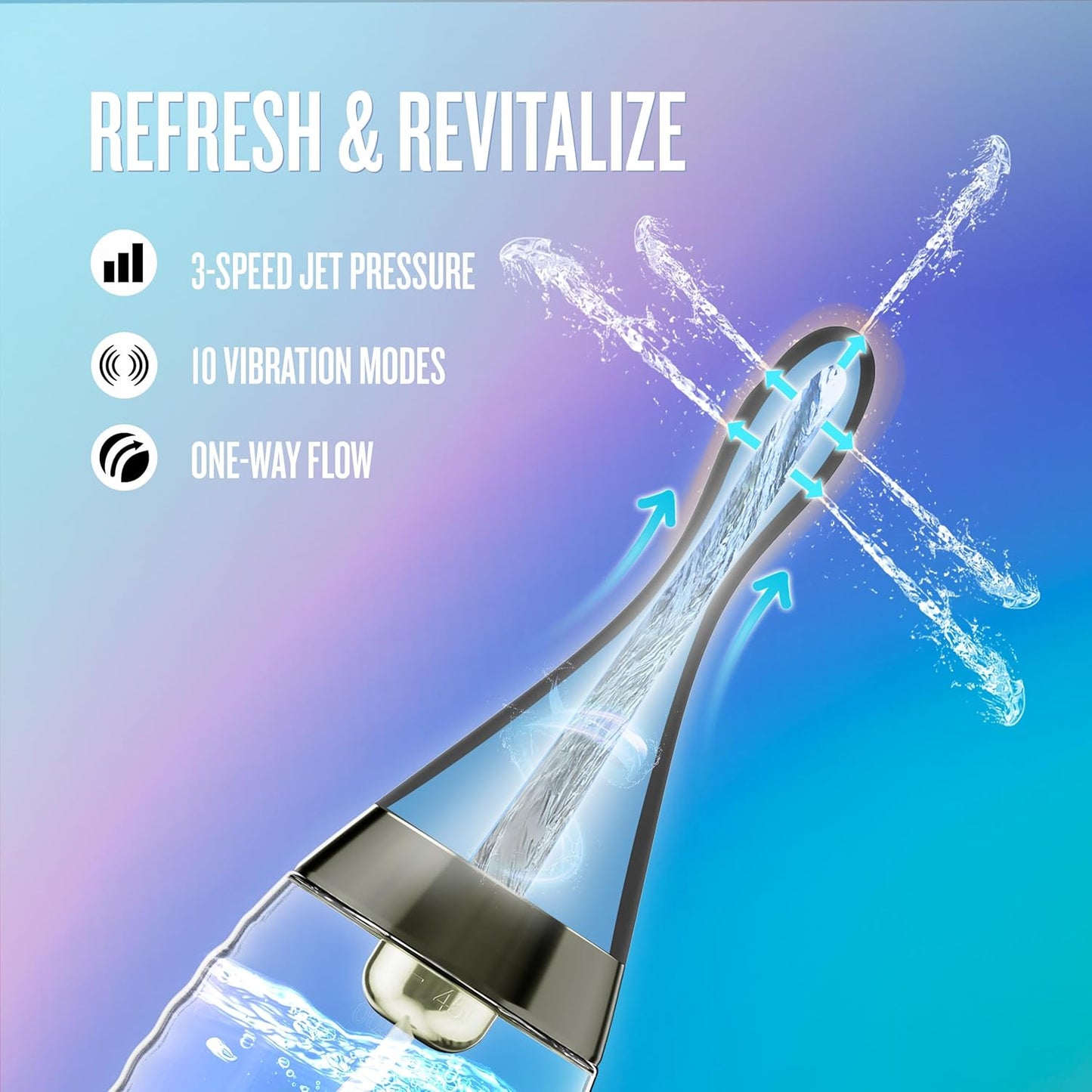 Anal Adventures Platinum Aqua Jet Rechargeable Silicone Anal Douche with Remote