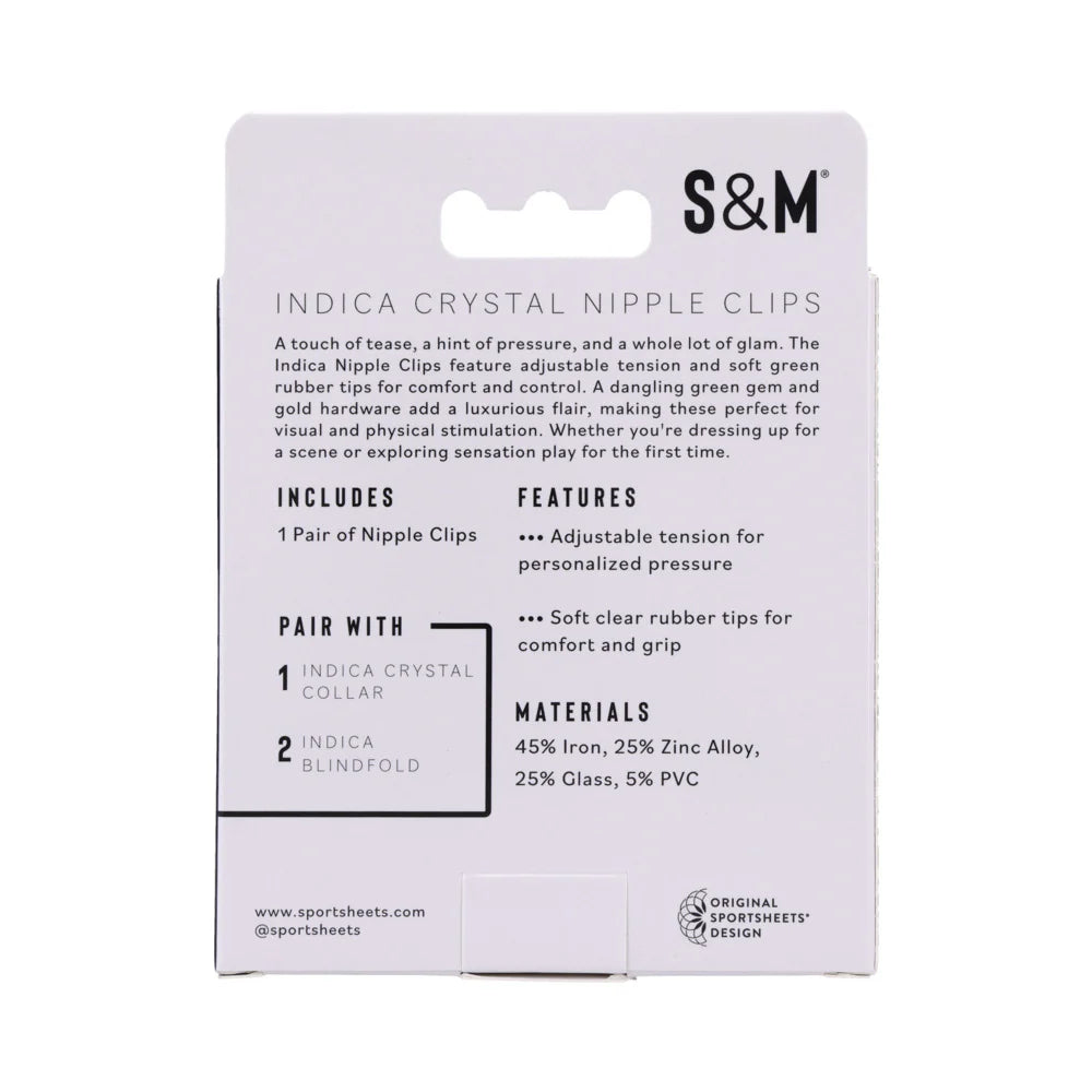 Sportsheets Sex & Mischief Indica Crystal Nipple Clips