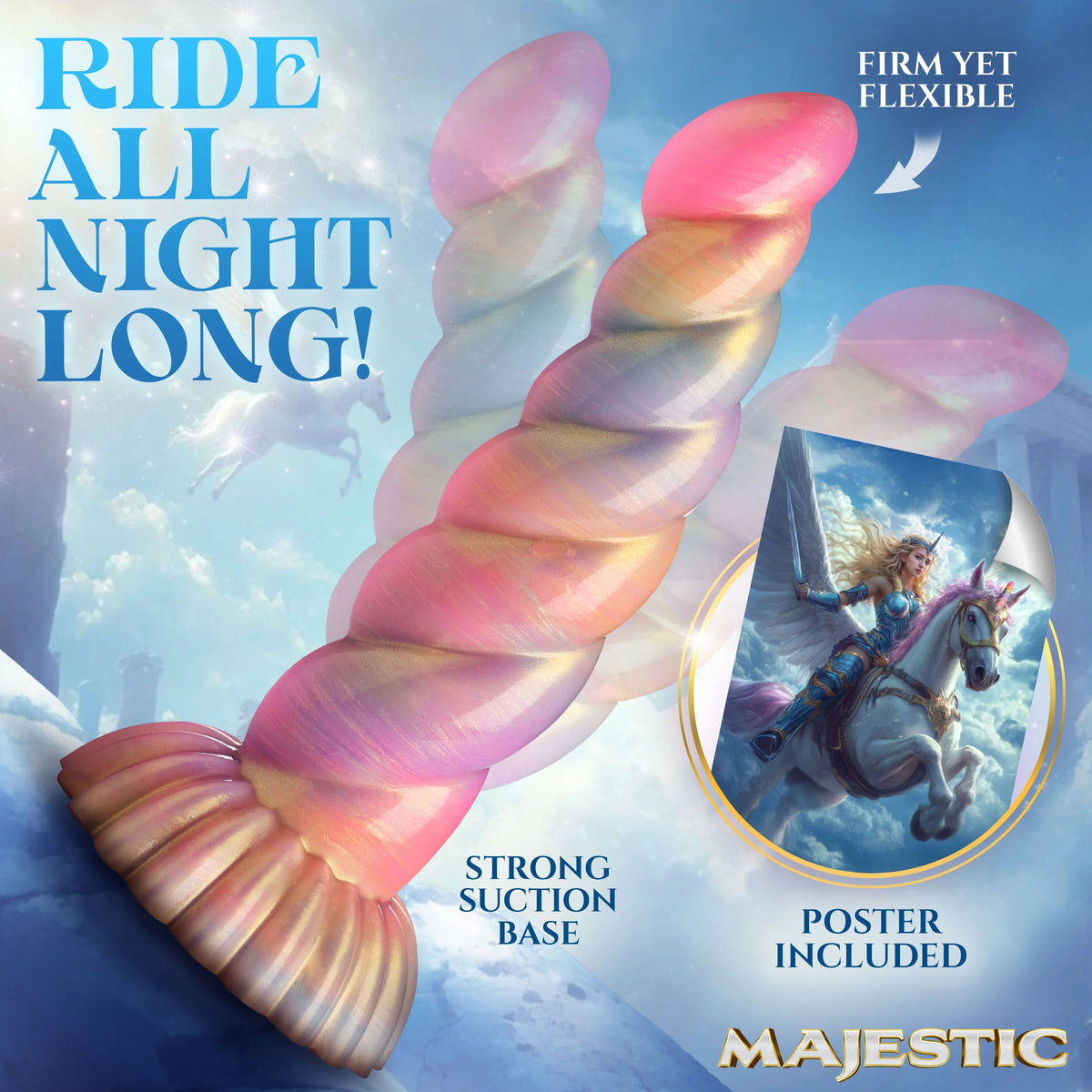 Creature Cocks Majestic Aurora Unicorn Silicone Dildo