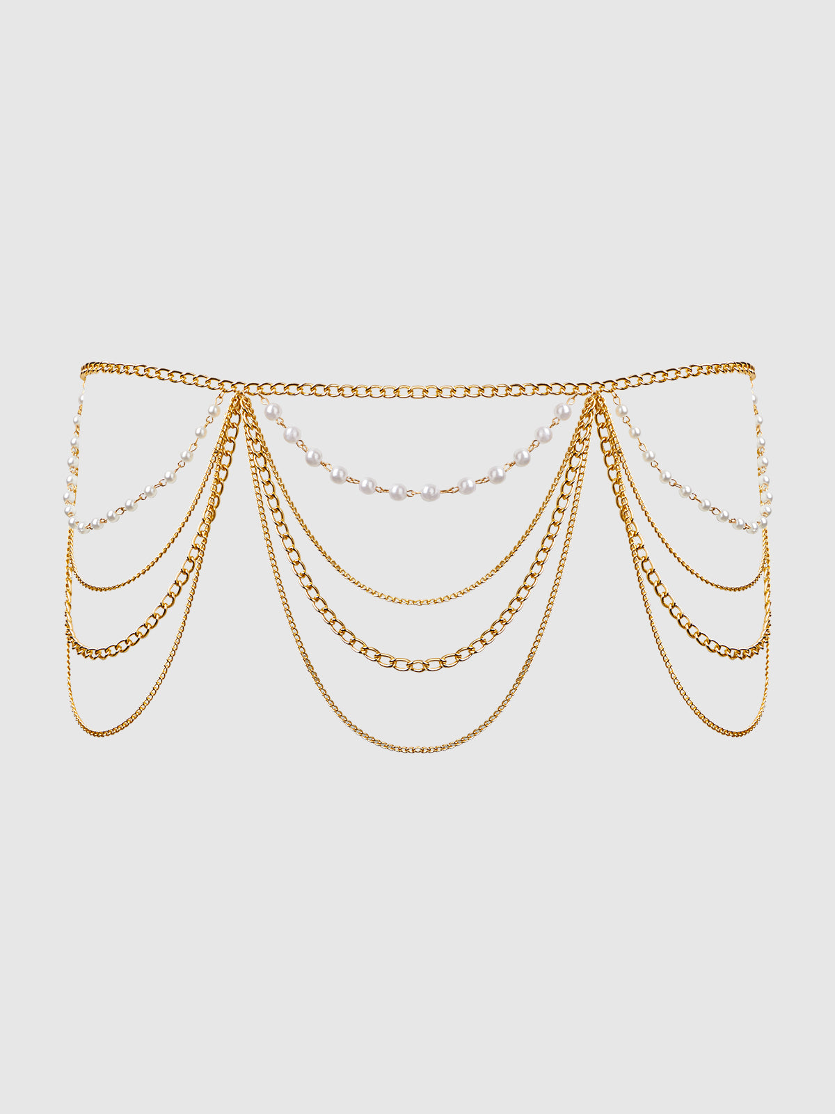 PEARL & CHAIN DRAPED GARTER