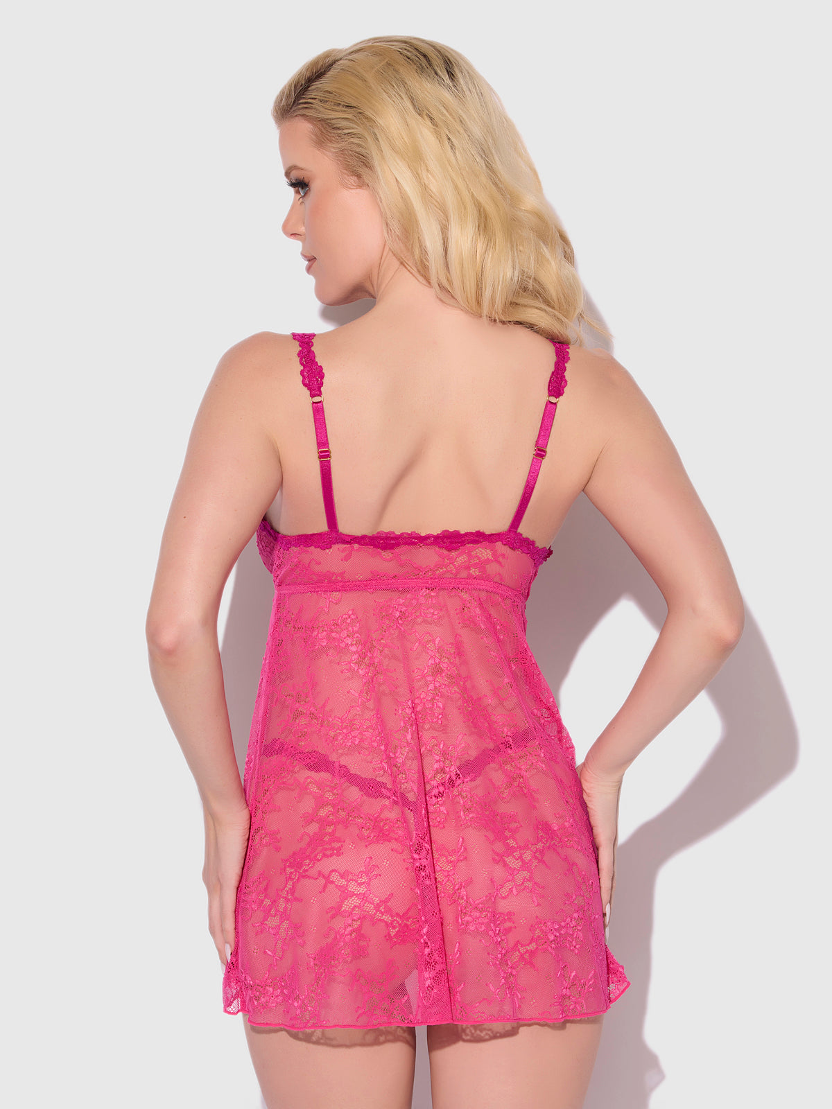 YVONE LACE OPENABLE CUP BABYDOLL & G-STRING SET
