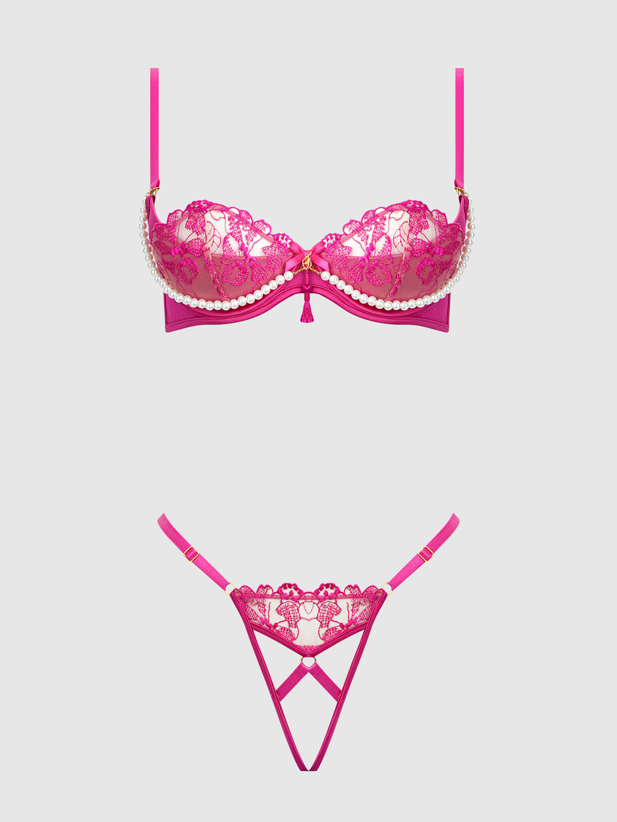 NOVA BLACKLIGHT LACE BRA & CROTCHLESS G-STRING SET
