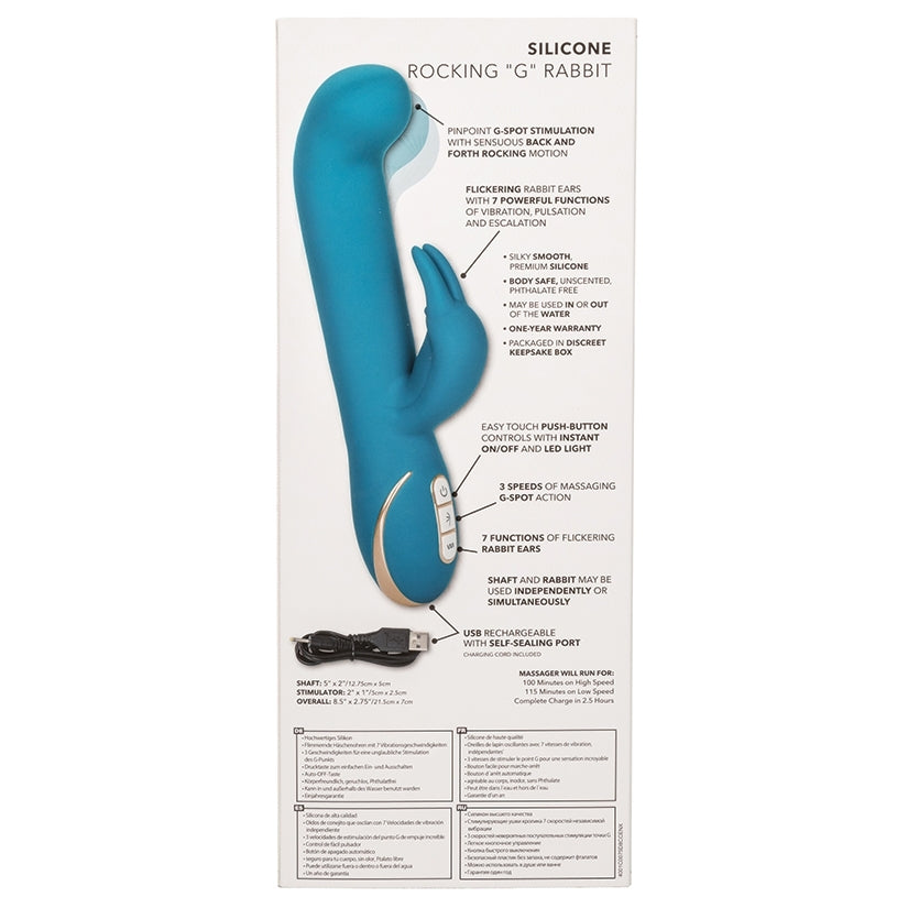 Jack Rabbit Signature Silicone Rocking "G" Rabbit-Teal 8.5"