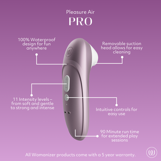 Womanizer Pro Rechargeable Silicone Air Pulse Clitoral Vibrator