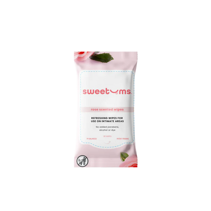 Sweetums Scented & Unflavored Wipes-Rose - 30 Pack