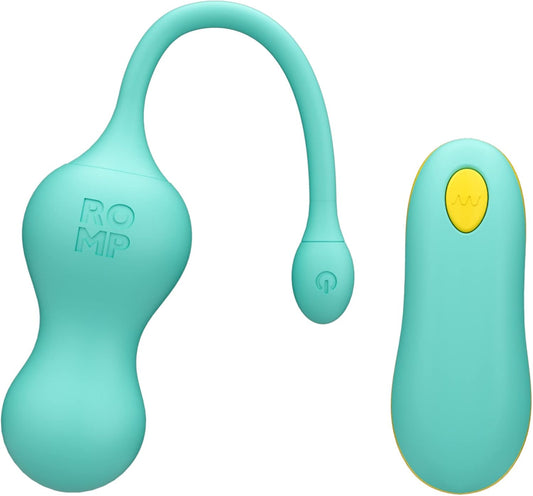 ROMP Cello Rechargeable Remote-Controlled Silicone G-Spot Egg Vibrator Light Teal