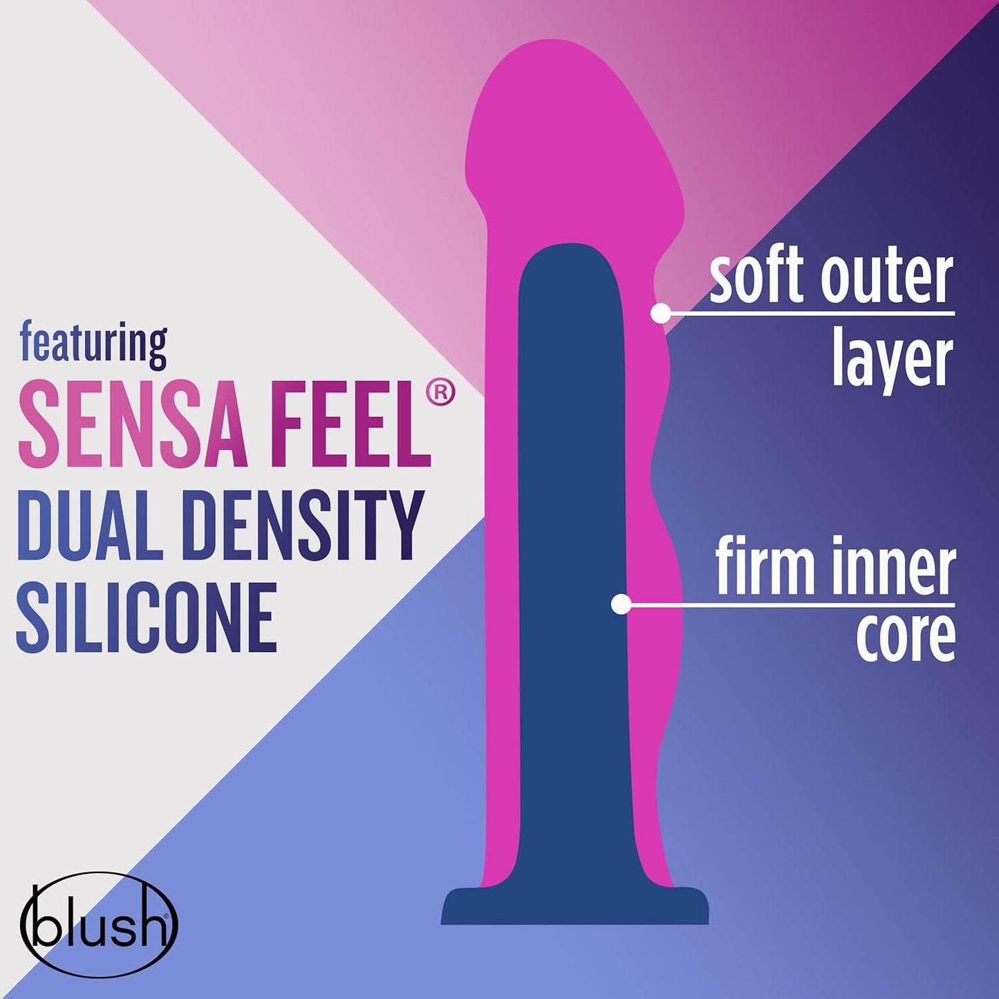 Avant D11 Suko 8 in. Dual Density Silicone Dildo Violet