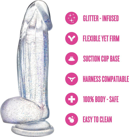 Naturally Yours Bling 7.5 Inch Realistic Glitter Dildo