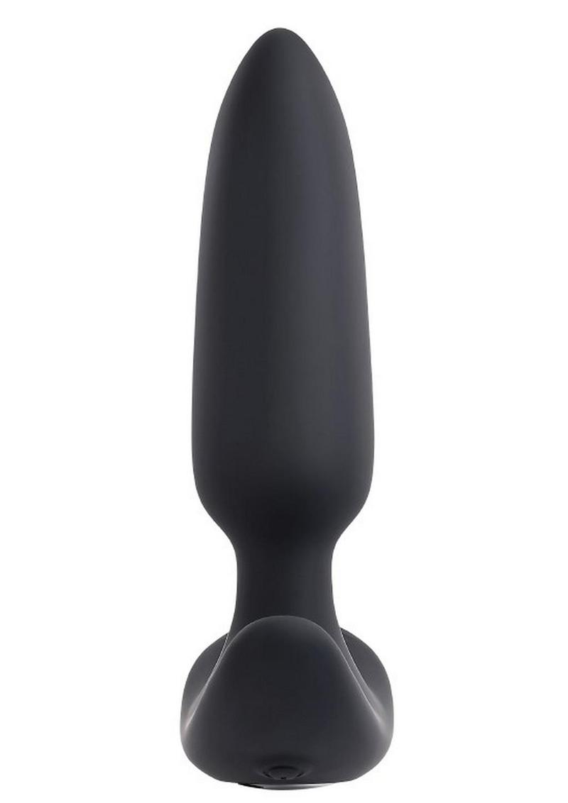 Selopa Black Beauty Rechargeable Silicone Vibrating Anal Plug with Remote Control