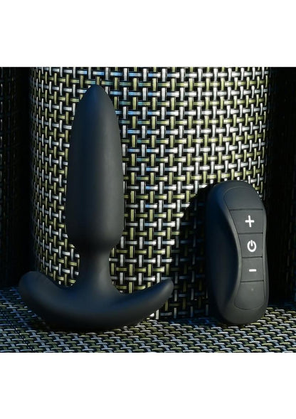 Selopa Black Beauty Rechargeable Silicone Vibrating Anal Plug with Remote Control