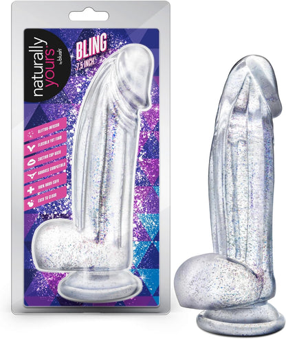 Naturally Yours Bling 7.5 Inch Realistic Glitter Dildo