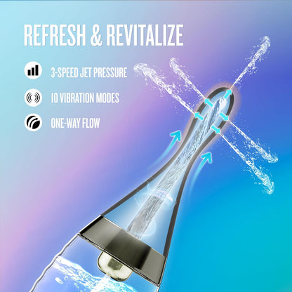 Anal Adventures Platinum Aqua Jet Rechargeable Silicone Anal Douche with Remote