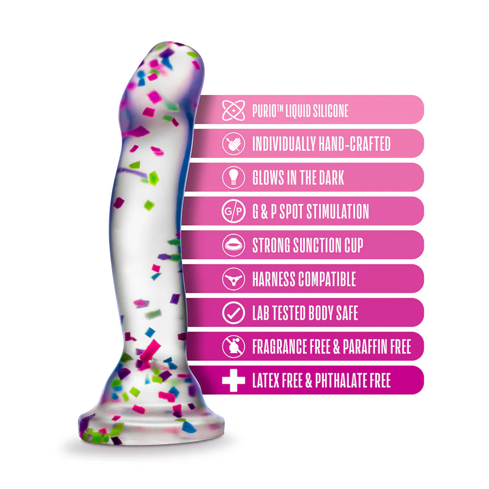 Neo Elite Glow in the Dark Hanky Panky Dildo-Confetti