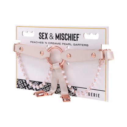 Sportsheets Sex & Mischief Peaches 'n CreaMe Pearl Garters