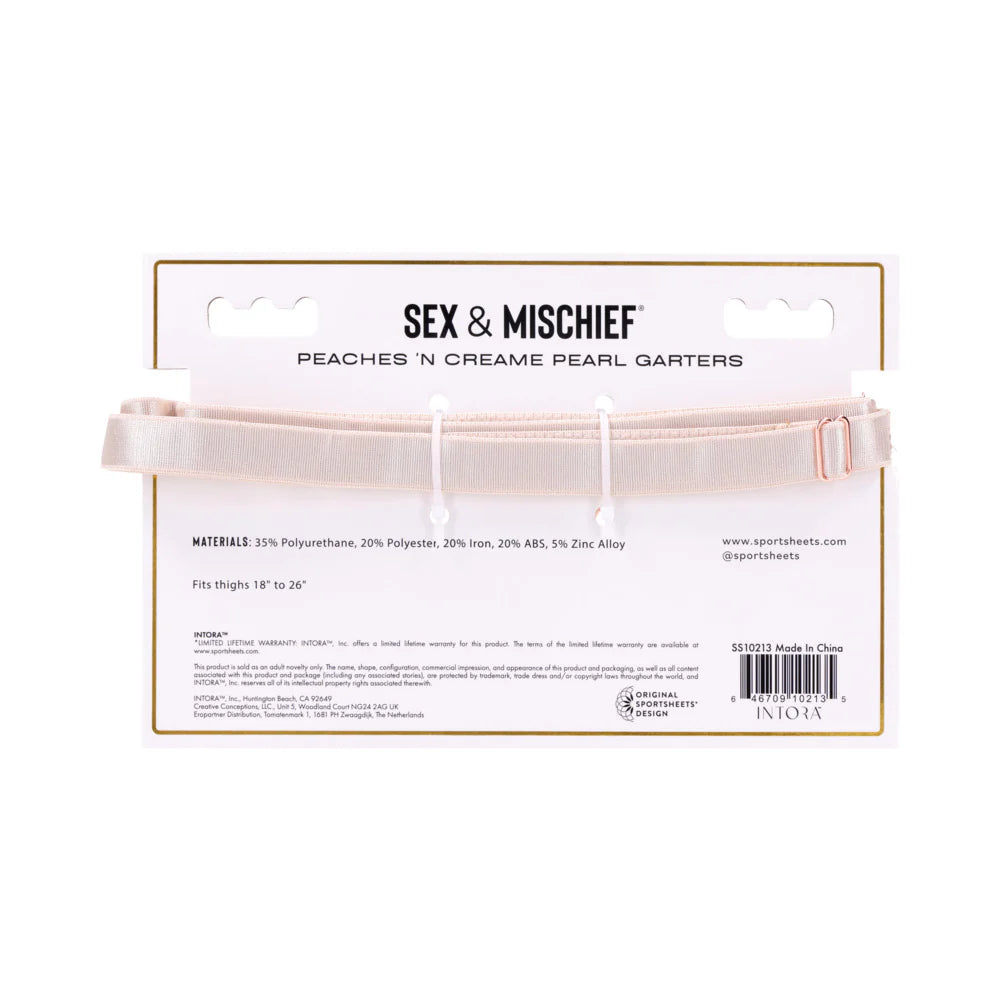 Sportsheets Sex & Mischief Peaches 'n CreaMe Pearl Garters