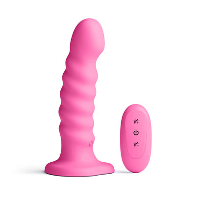Colours Ribbed Vibrating Dildo