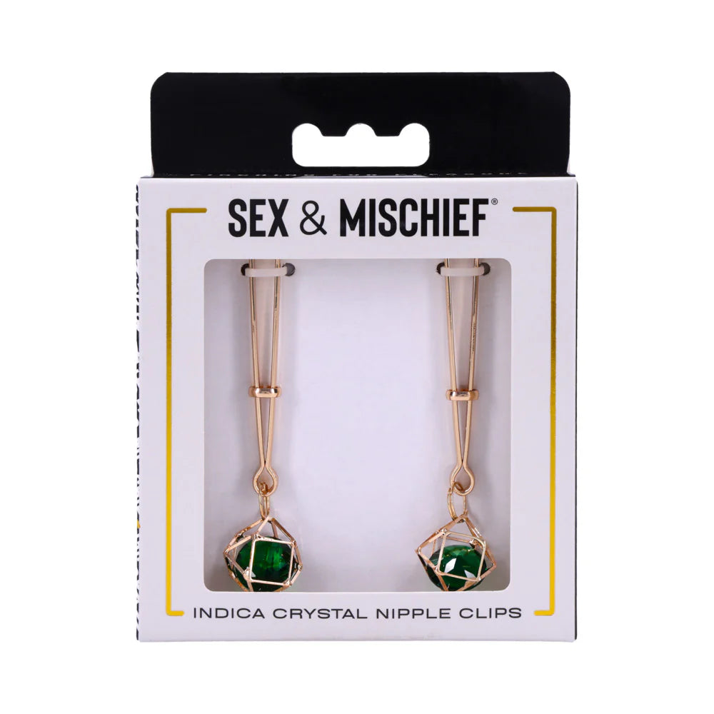 Sportsheets Sex & Mischief Indica Crystal Nipple Clips