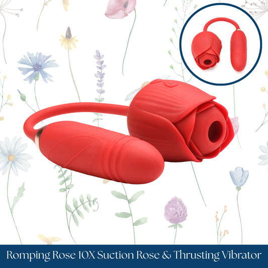 Bloomgasm Romping Rose 10X Suction Rose & Thrusting Vibrator