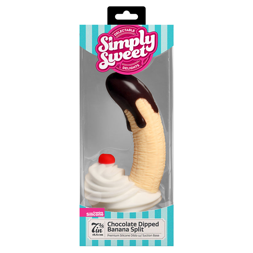 Simply Sweet Chocolate Dipped Banana Split Premium Silicone Dildo