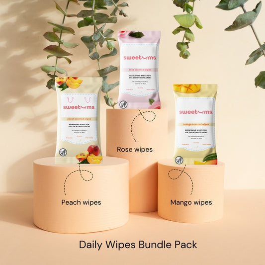 Sweetums Scented & Unflavored Wipes-Rose - 30 Pack
