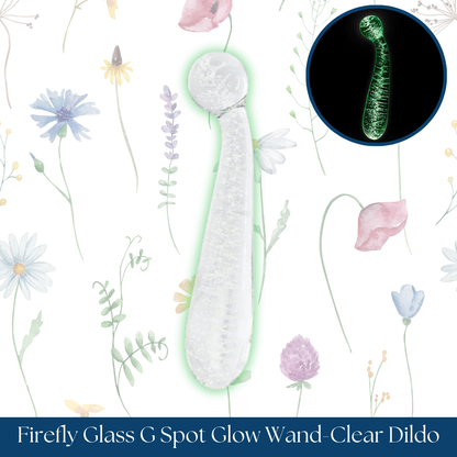 Firefly Glass G Spot Glow Wand-Clear Dildo