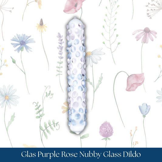 Glas Purple Rose Nubby Glass Dildo