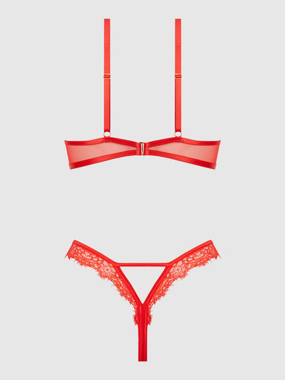 NADIA LACE & MESH CUTOUT TEDDY