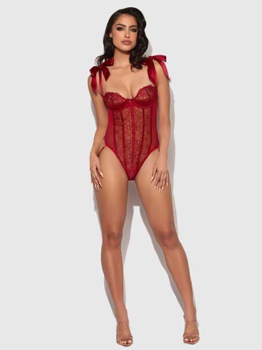 Rosalie Embroidered Lace Teddy