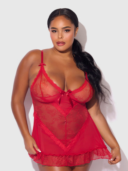 KIKI LACE BABYDOL & G-STRING SET