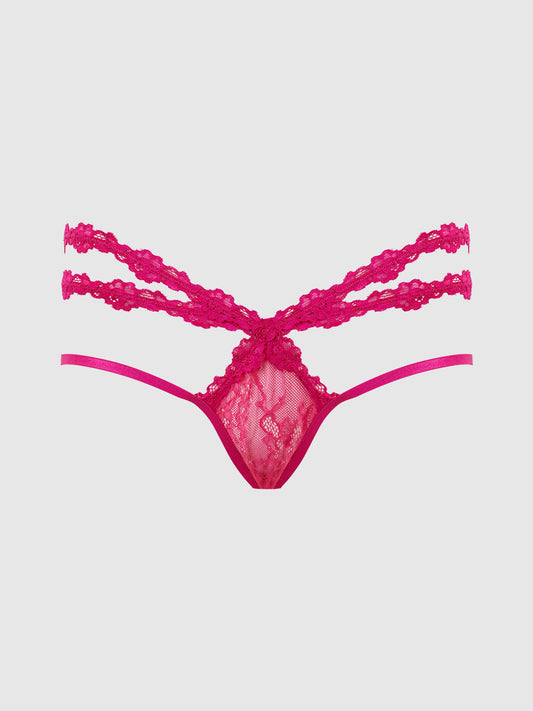 YVONE LACE STRAPPY BACKLESS TANGA