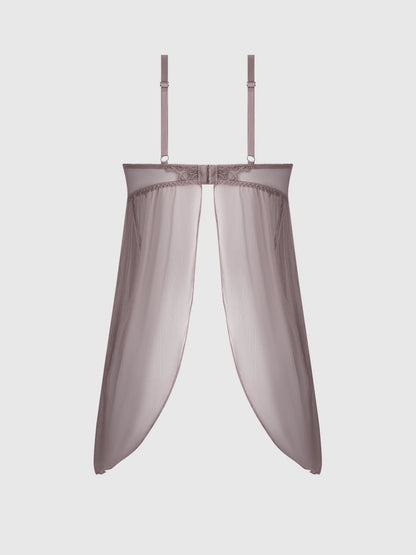 Eden Embroidered Mesh & Satin Babydoll