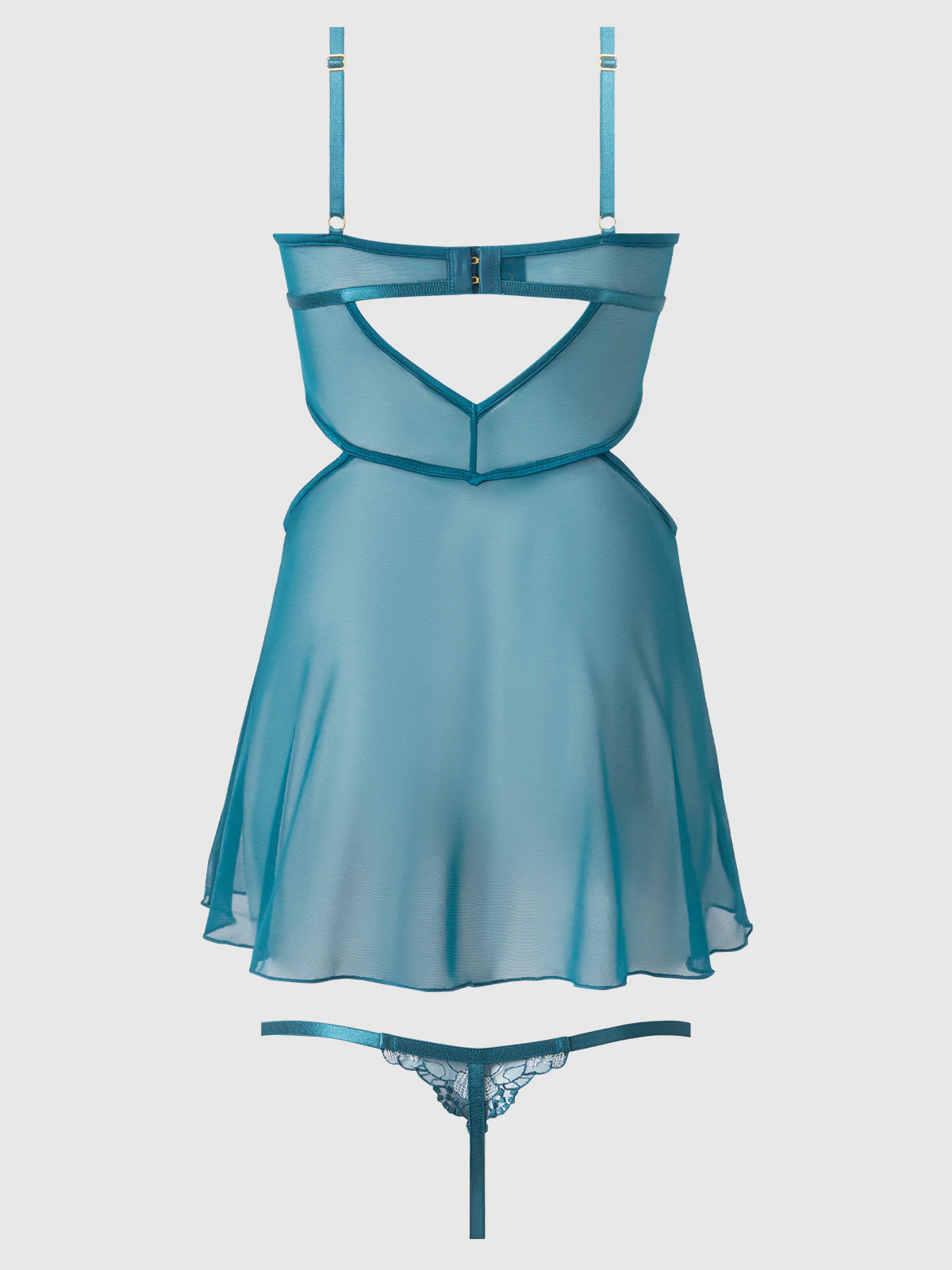 Nova Blacklight Lace Babydoll & G String Set