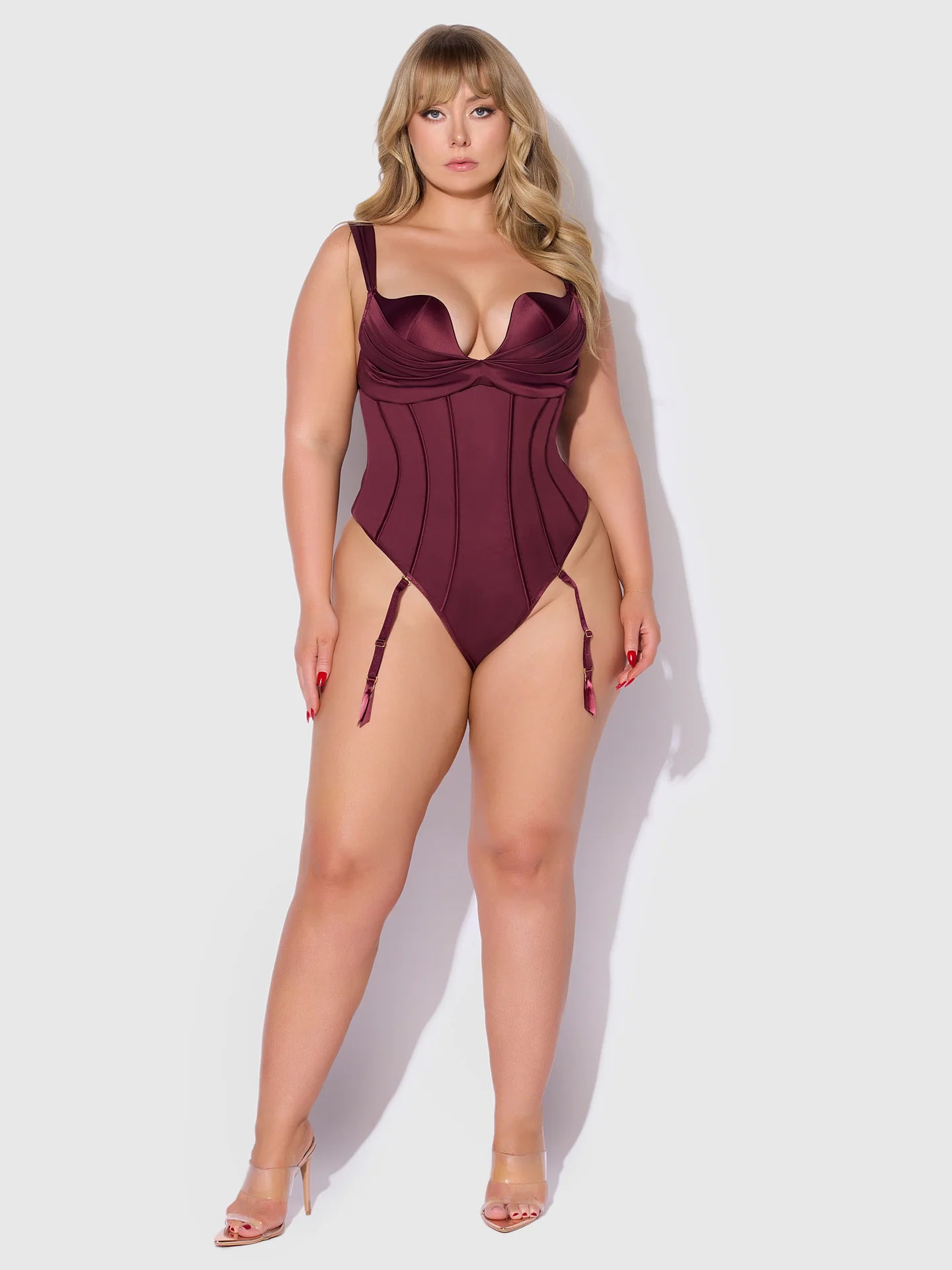 Brigeta Satin Draped Push Up Teddy
