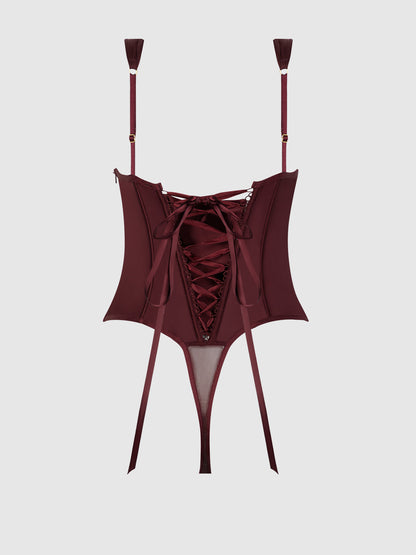 BRIGETA SATIN DRAPED PUSH UP TEDDY