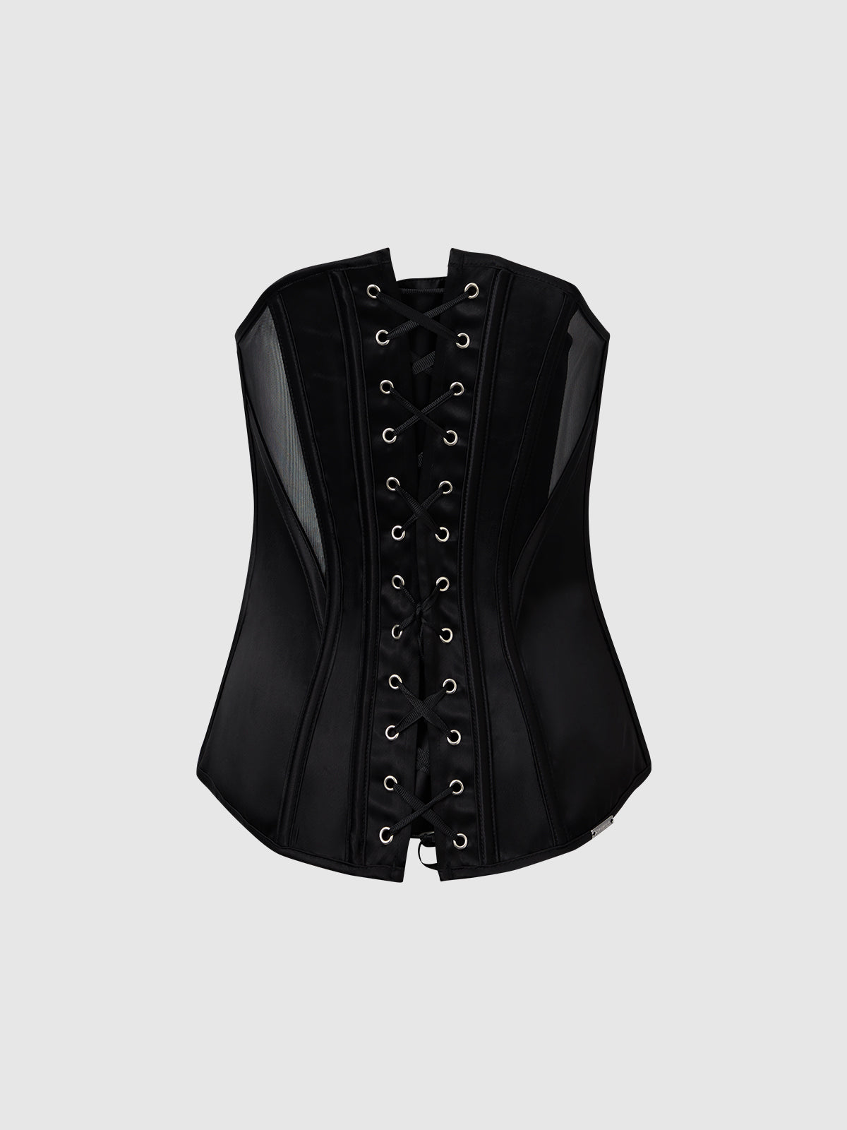 JULIET SATIN & MESH PLUNGE UNDERWIRE CORSET