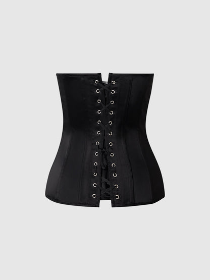 JULIET SATIN FULL BONING SCOOP NECK CORSET
