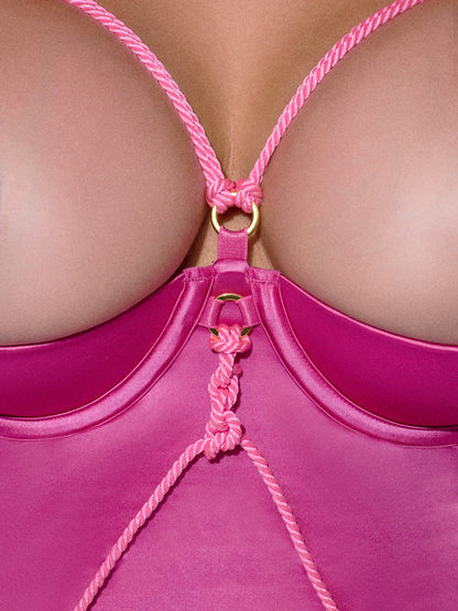 IRYNA SILKY MICRO & ROPE CROTCHLESS TEDDY