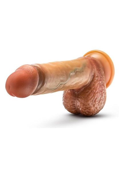 Renaissance Raphael Sliding Foreskin Dildo with Squeezable Balls 9.5 in. Tan